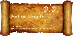 Dominus Dominik névjegykártya
